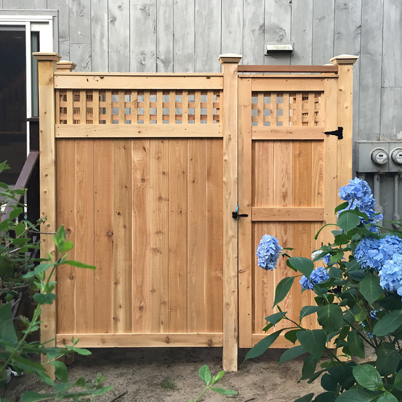 CapeCodShowerKits Cedar Lattice Wall Mount Outdoor Shower Wayfair